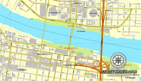 Little Rock Arkansas Us Printable Vector Street City Plan Map Full