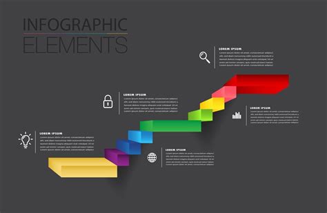 Step Up Of Business Successful Concept Stair Infographic Vector