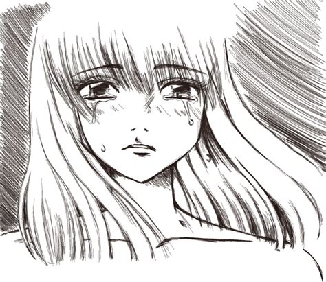 Sad Anime Girl Digital Drawing By Nikkisailormoon On