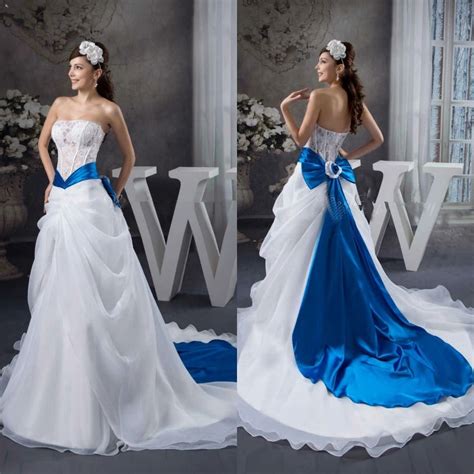 2014 Elegant Sexy See Through Lace Ribbon Sash Royal Blue And White
