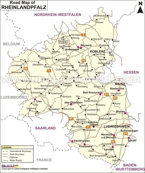 Rheinland Pfalz Road Map Road Map Of Rheinland Pfalz Genealogy