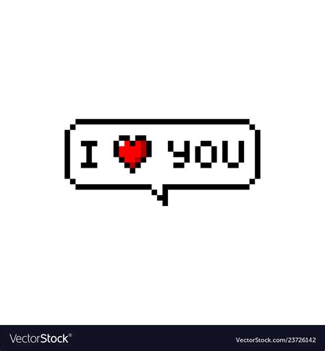 Pixel I Love You Message Speech Bubble Chat Vector Image