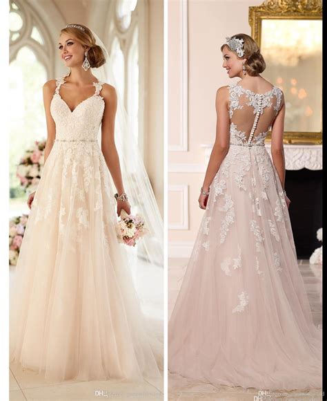Get deals with coupon and discount code! Blush Pink Lace Wedding Dresses 2016 Stella York Romantic ...