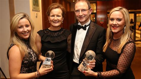 Martin Oneill Accepts His Irish Word Award For Sports Achievement