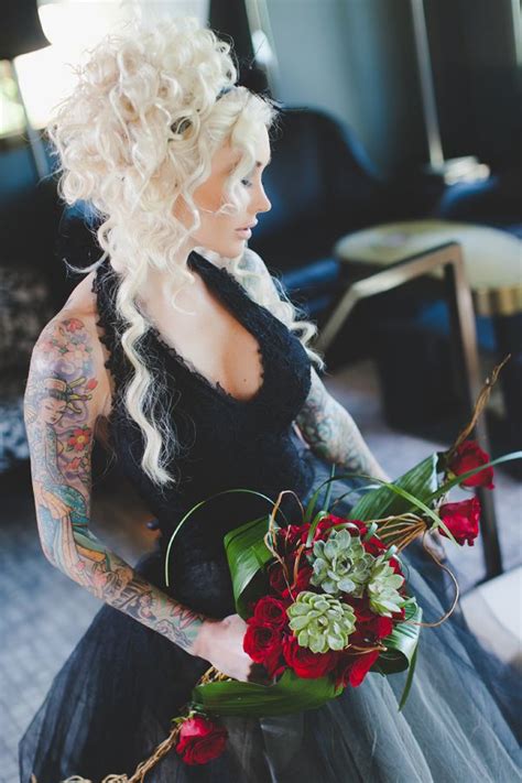 Fierce Tattoo Bridal Style Inspiration Shoot Junebug Weddings