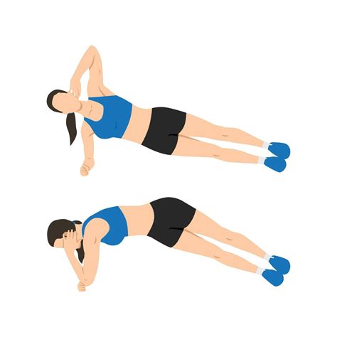 Woman Doing Side Plank Rotations Or Elbow Twists Exercise 24792886
