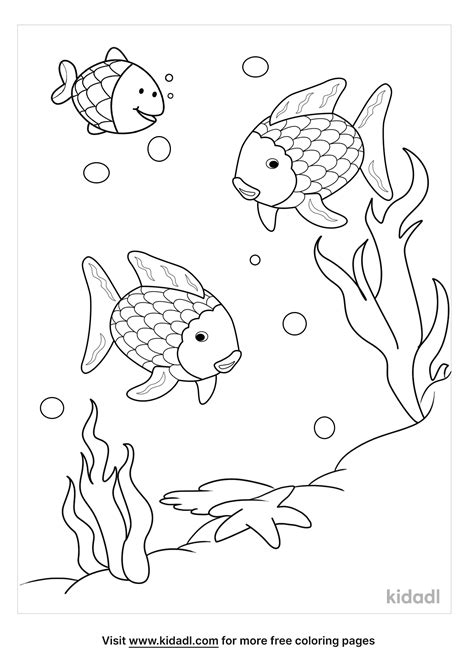 Rainbow Fish Friends Coloring Page Free Sea Coloring Page Kidadl