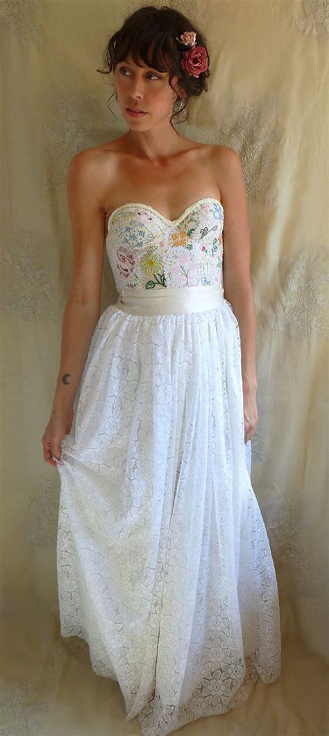 Meadow Bustier Wedding Gown Dress Boho By Jadadreaming On Etsy Gorgeous Wedding Dress