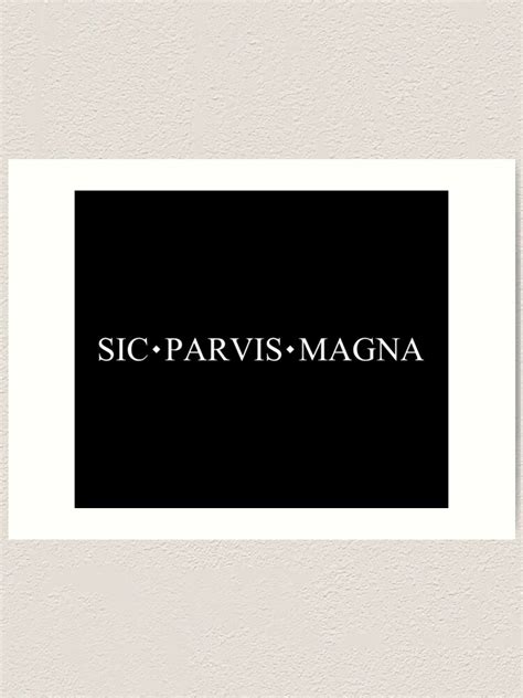 Uncharted Sic Parvis Magna Text White Art Print For Sale By