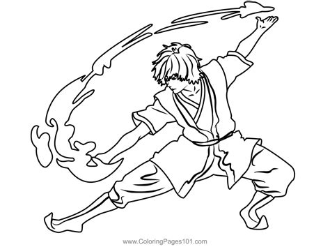 Zuko From Avatar The Last Airbender Coloring Page In Avatar The