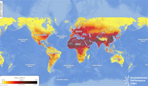 Air Quality PM World Map Developed By Yale University VFA Solutions