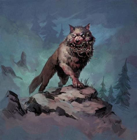 Mutant Wolf Monster Art Fantasy Monster Animal Art