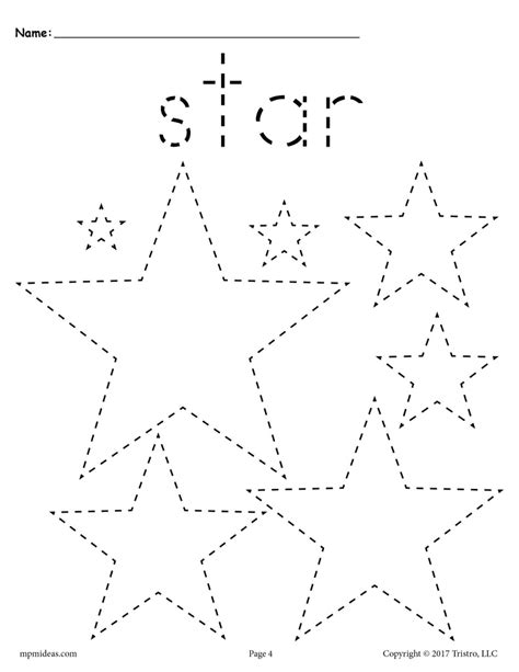 Stars Tracing Worksheet Tracing Shapes Worksheets Supplyme
