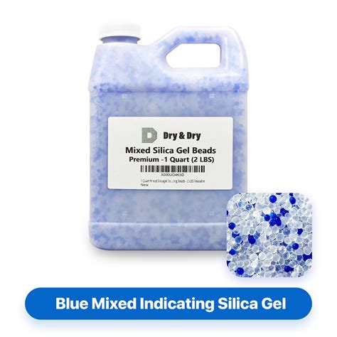 1 Quart2 Lbs Premium White And Blue Mixed Silica Gel Beads Rechargea