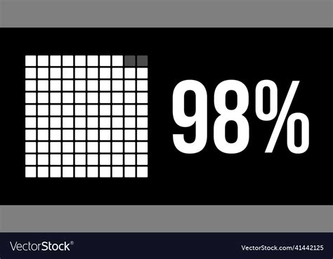 98 Percent Diagram Ninety Eight Percentage Vector Image