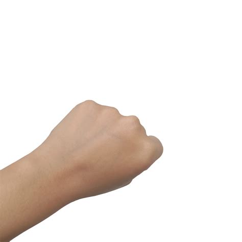 Close Up Asian Female Hand Show Stranglehold Arm And Hand Isolated On A White Background