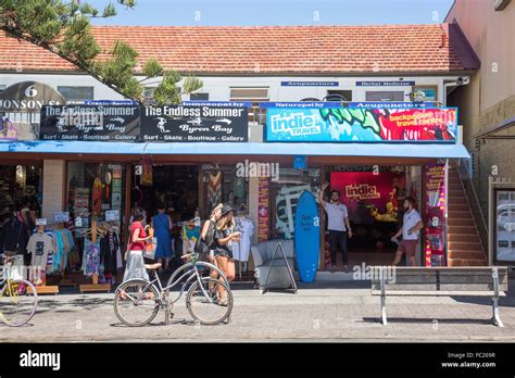 Byron bay town centre and high street shops and stores, New South Stock