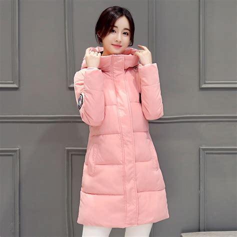 solid color winter jacket women hooded parka winter padded coat cotton