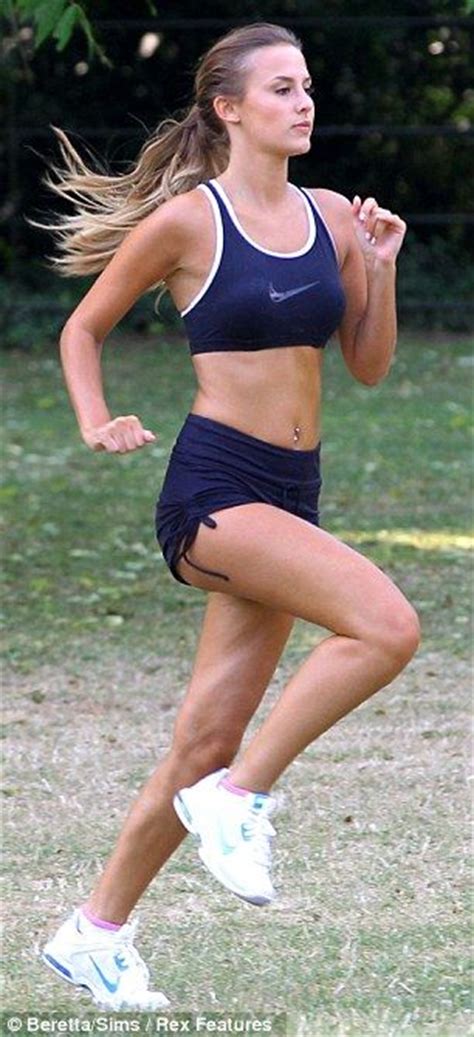 Lucy Watson Wears Full Make Up As She Works Up A Sweat With Her