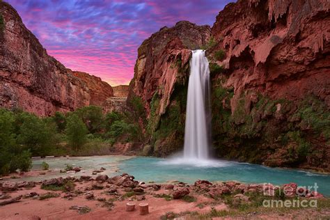 Havasupai Falls In Arizona At Sunset Nature Photography Photograph By
