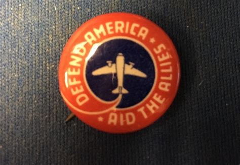Defend America Aid The Allies Wwii Era Pinback Made In Ny City