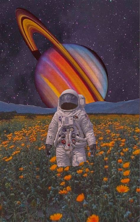 Download Collage Art Surreal Saturn Astronaut Wallpaper By