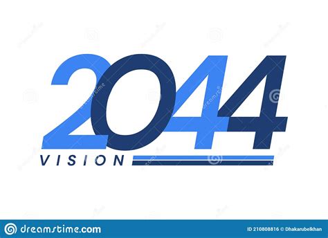 Happy New Year 2044 2044 Vision Design Moderne Pour Calendrier Cartes