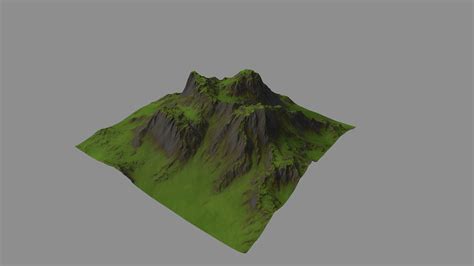 3d Model Stylized Low Poly Terrain Tall Mountains Vr Ar Low Poly