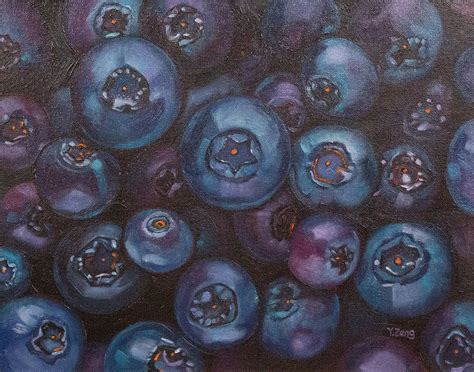 Blueberries Original Artwork Oil Painting Blueberries Etsy UK