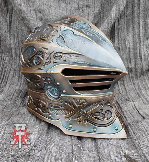 Gothic Knight Helmet Larp And Cosplay Armor Fantasy Warrior Armor