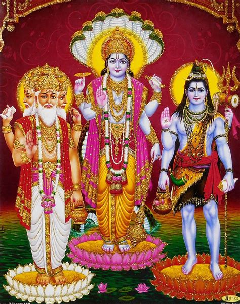 Brahma Vishnu And Shiva Glitter Poster Lord Vishnu Shiva Vishnu