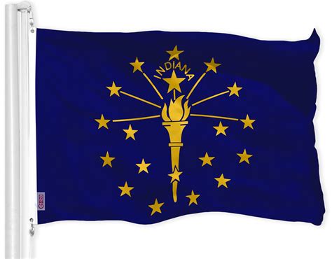 G128 Indiana State Flag 150d Quality Polyester 3x5 Ft Printed Brass