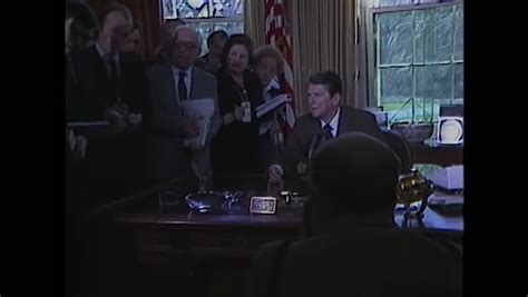 President Ronald Reagans Press Briefing Oval Editorial Video