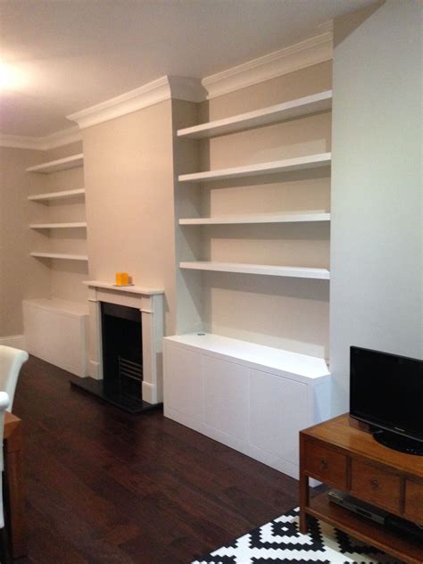 Modern Alcove Unit With Floating Shelves Alcove Cabinets Shelves Home