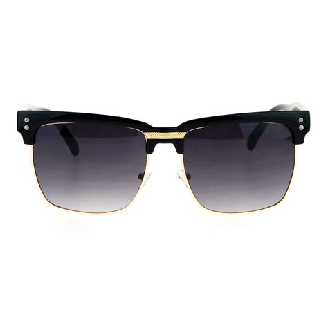 Sa106 Retro Vintage Rectangular Half Rim Hipster Nerdy Sunglasses Ebay