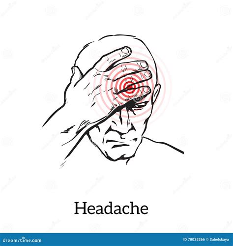 Concept Headache Sketch Illustration Stock Vector Illustration Of