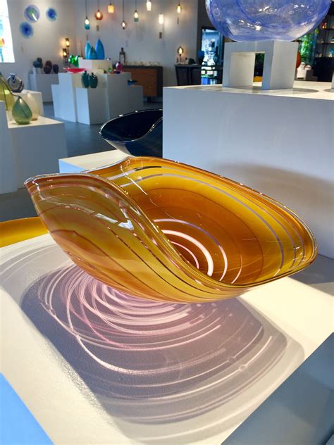 Hand Blown Glass Bowl Perfect For Coffee Table Or Dining Table Display High End Glass Art And