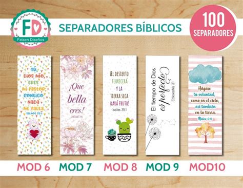 100 Separadores Bíblicos Cristianos Impresos 20 Modelos Envío Gratis