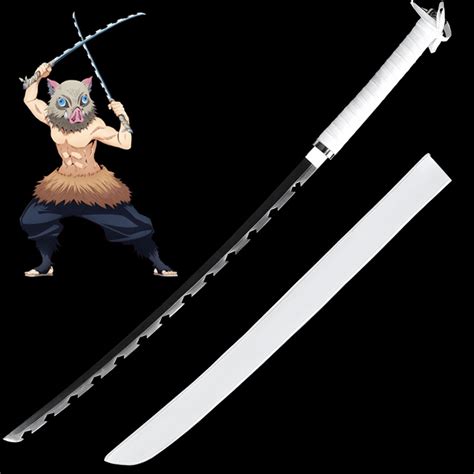 104cm Hashibira Inosuke Carbon Steel Demon Slayer Anime Cosplay Sword
