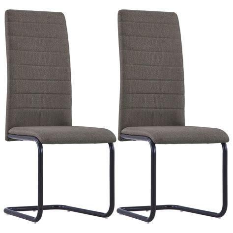 Safavieh amanda side chair in taupe. Cantilever Dining Chairs 2 pcs Taupe Fabric - Furniture King