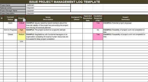 Download Issue Project Management Templates Projectemplates Project