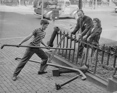 History Pictures Americans Collecting Scrap Metal For The War Industry