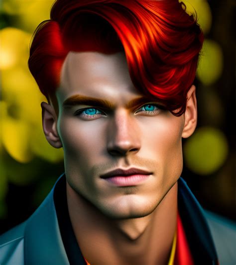 Lexica Male Ruby Jim Red Hair With Blue Eyes Green Shirt Yellow Skin