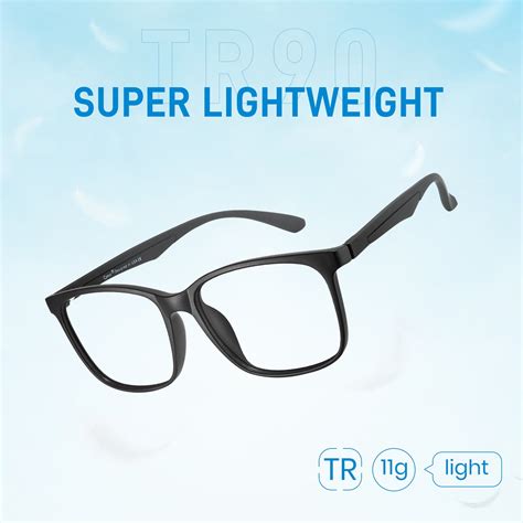 cyxus blue light glasses lightweight tr90 computer glasses uv blocking square black frame clear