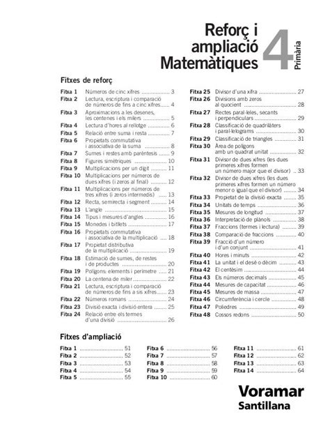 Primària 4 Reforç I Ampliació Matemàtiques Fitxes De Reforç Fitxa 1