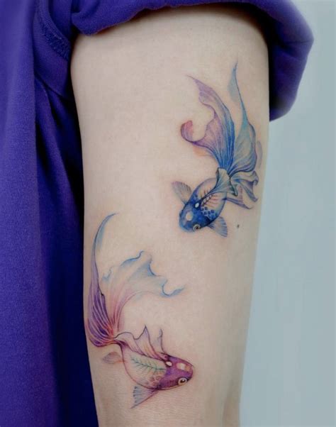 Watercolor Fish Tattoo Colour Tattoo For Women Wrist Tattoos For
