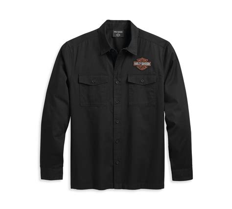 Men S Bar Shield Shirt Black Beauty Harley Davidson USA