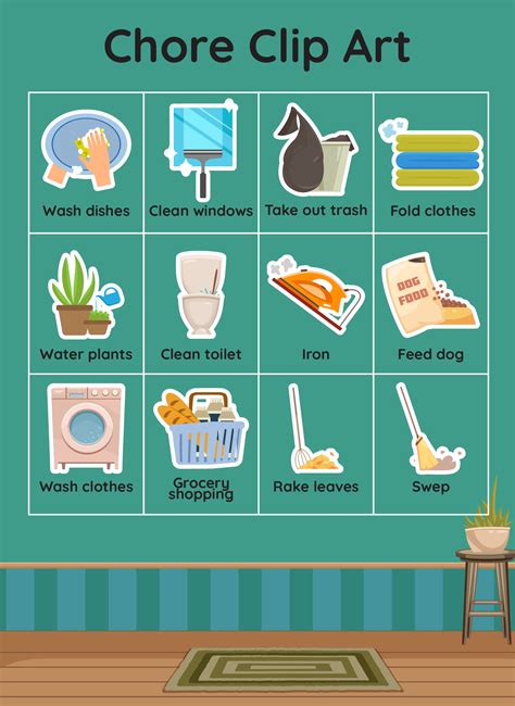 10 Best Free Printable Chore Clip Art Chores For Kids Chore Chart