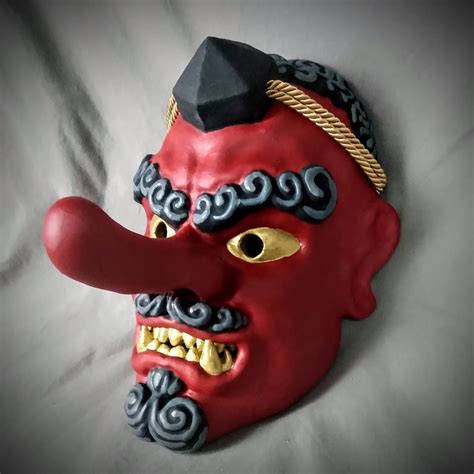 Traditional Tengu Mask Bushido Mask Samurai Half Mask Etsy Uk