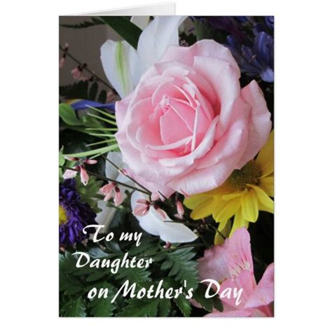 Happy Mothers Day Daughter Pink Floral Card